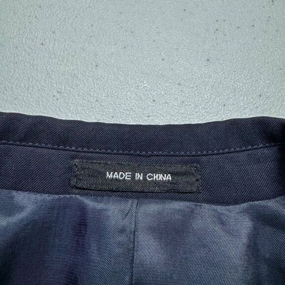 Chaps Blazer Men 44L Blue Wool Suit Jacket Business Casual Wedding Gold Buttons - Picture 8 of 15